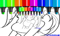 Cute Anime Face Girls Coloring Pages