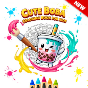 Cute Boba Coloring Book for Kids Thumbnail