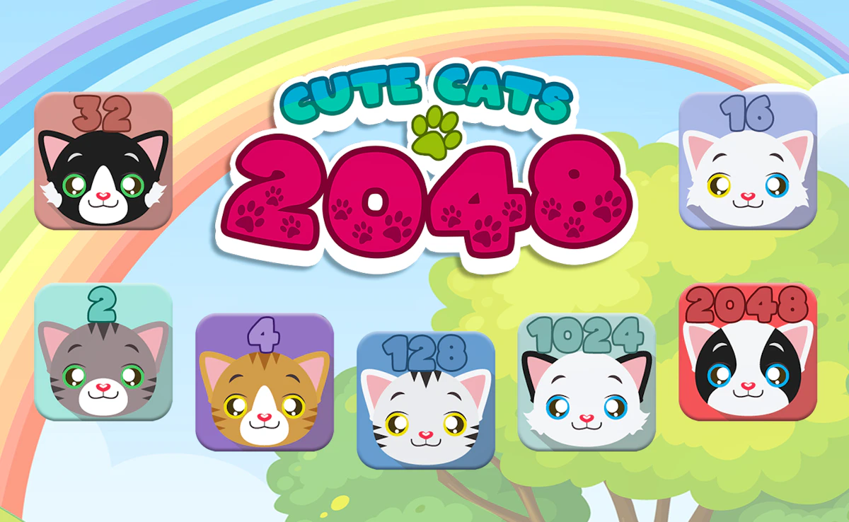 Cute Cats 2048 game thumbnail