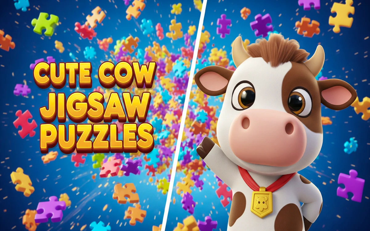 Play Cute Cow Jigsaw Puzzles — free online Jigsaw Puzzles game