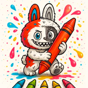 Cute Labubu Coloring Book for Kids Thumbnail