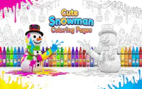 Páginas para colorear de muñeco de nieve lindo