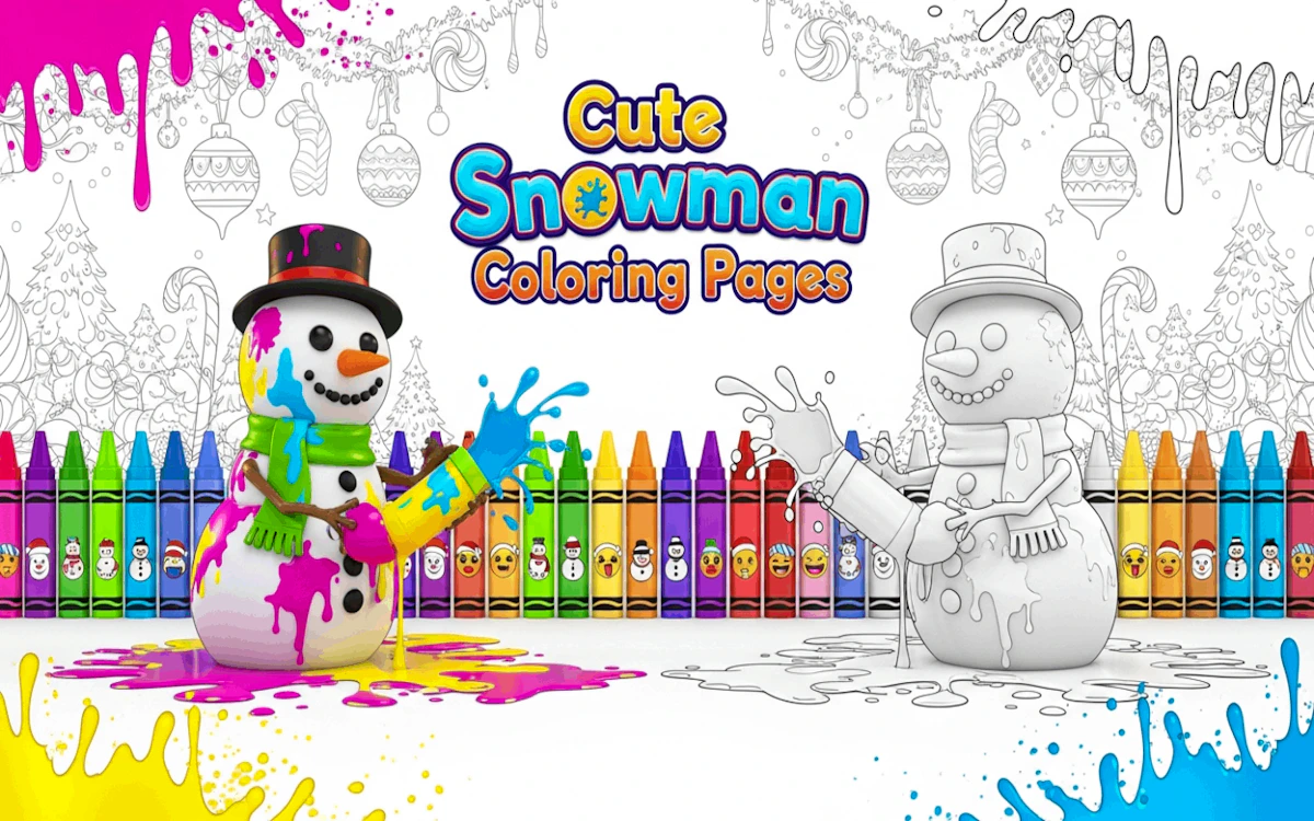 Play Cute Snowman Coloring Pages — free online Coloring game