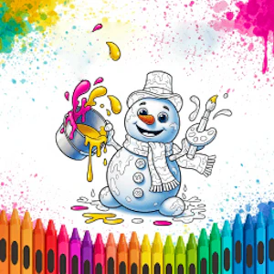 Páginas para colorear de muñeco de nieve lindo Thumbnail