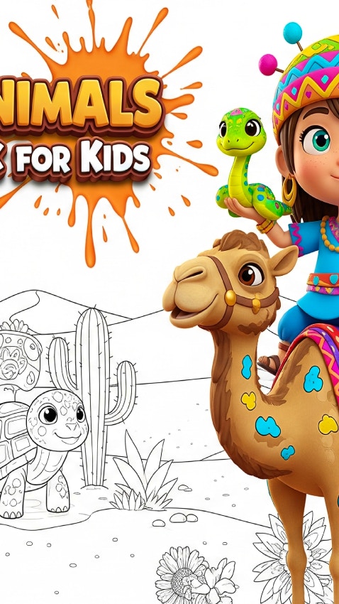 Desert Animals Coloring Book for Kids