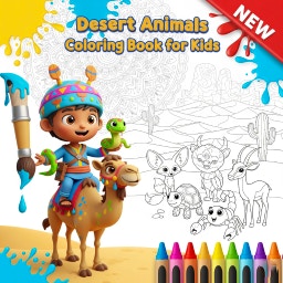 Desert Animals Coloring Book for Kids