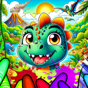 Dinosaur Kingdom Colors Page Thumbnail