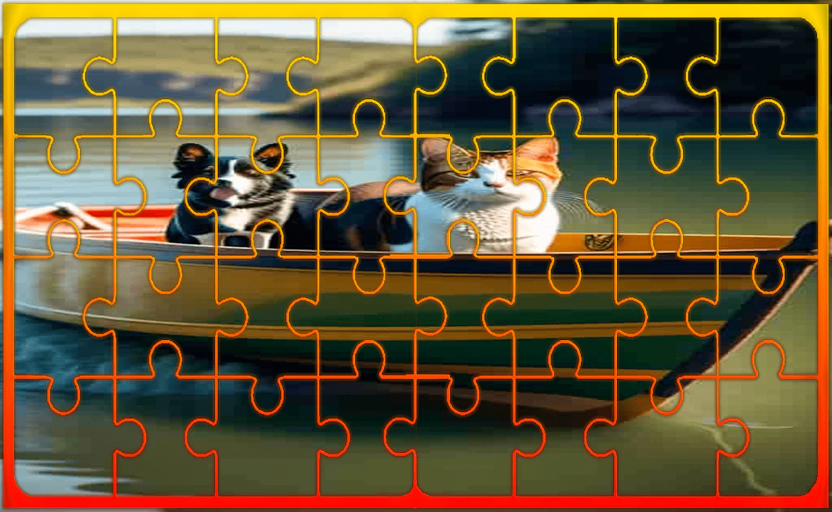 Play Dog and Cat Jigsaw Joyride — free online Jigsaw Puzzles game