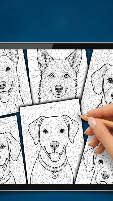 Dog Coloring Book for Adults