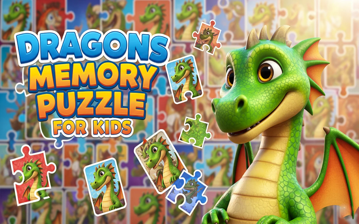 Play Dragons Memory Puzzle for Kids — free online Memory game