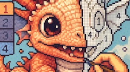 Draw picture by numbers. Pixel Art