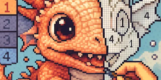 Draw picture by numbers. Pixel Art. thumbnail