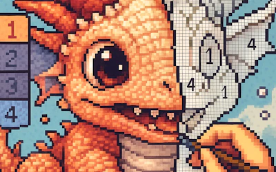 Draw picture by numbers. Pixel Art. cover art