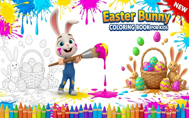 Easter Bunny Coloring Book For Kids