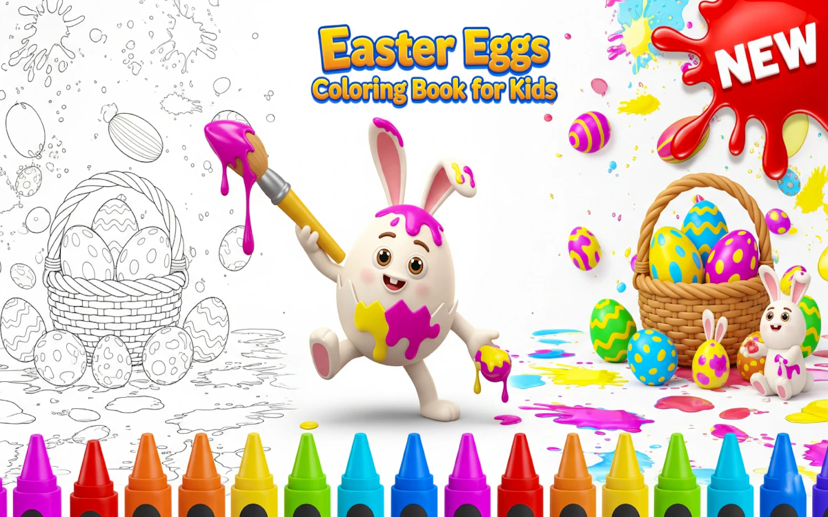 Play Easter Eggs Coloring Book for Kids — free online Coloring game