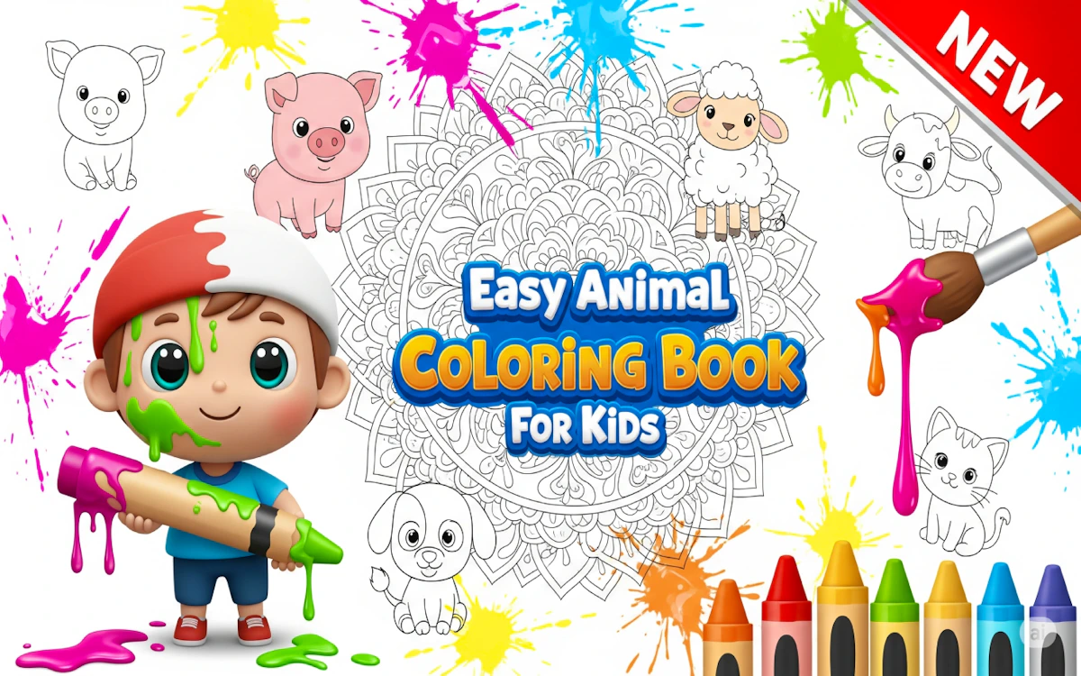 Play Easy Animal Coloring Book for Kids — free online Coloring game