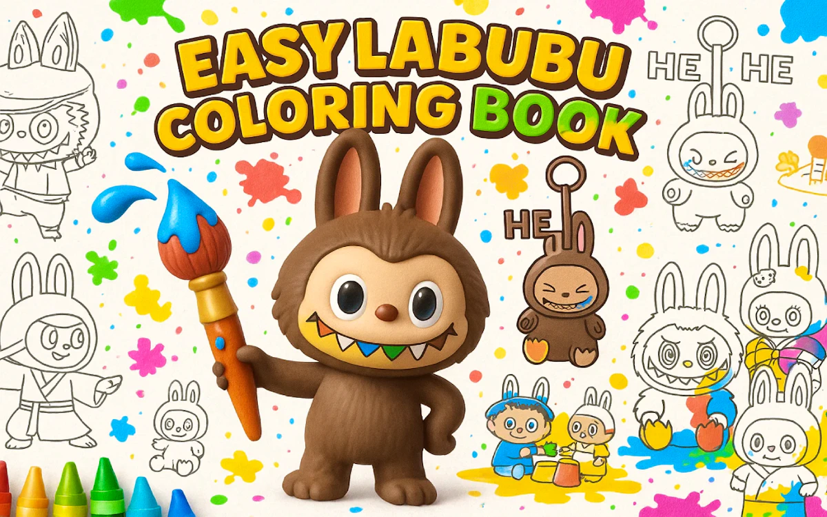 Play Easy Labubu Coloring Book — free online Coloring game