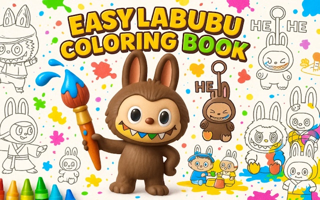 Easy Labubu Coloring Book