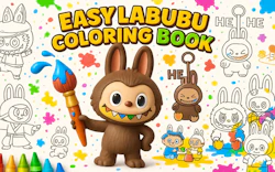 Easy Labubu Coloring Book