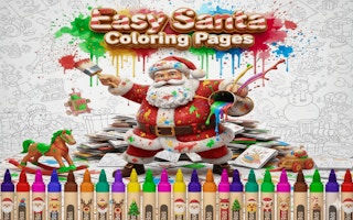 Easy Santa Coloring Pages