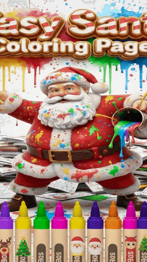 Cover Image Easy Santa Coloring Pages