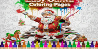 Easy Santa Coloring Pages thumbnail