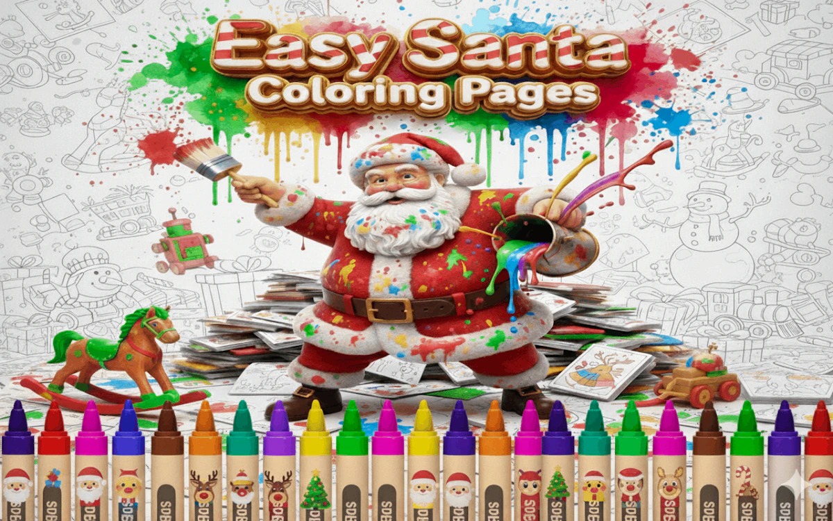 Play Easy Santa Coloring Pages — free online Coloring game