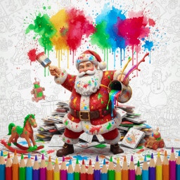 Easy Santa Coloring Pages