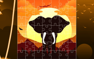 Elephant Silhouette Jigsaw game cover