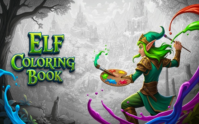 Elf Coloring Book