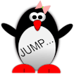 Esther the Penguin. Jump! banner