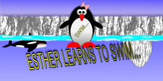 Esther the penguin. Learn to swim. thumbnail