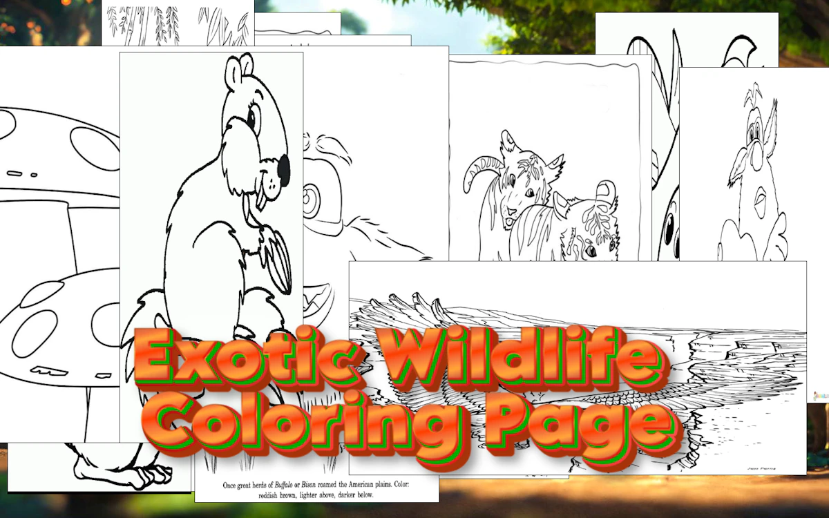 Play Exotic Wildlife Coloring Page — free online Coloring game