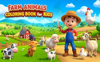 Farm Animals Coloring Book For Kids