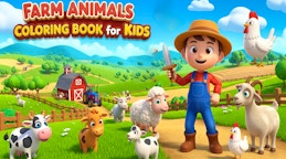 Farm Animals Coloring Book for Kids