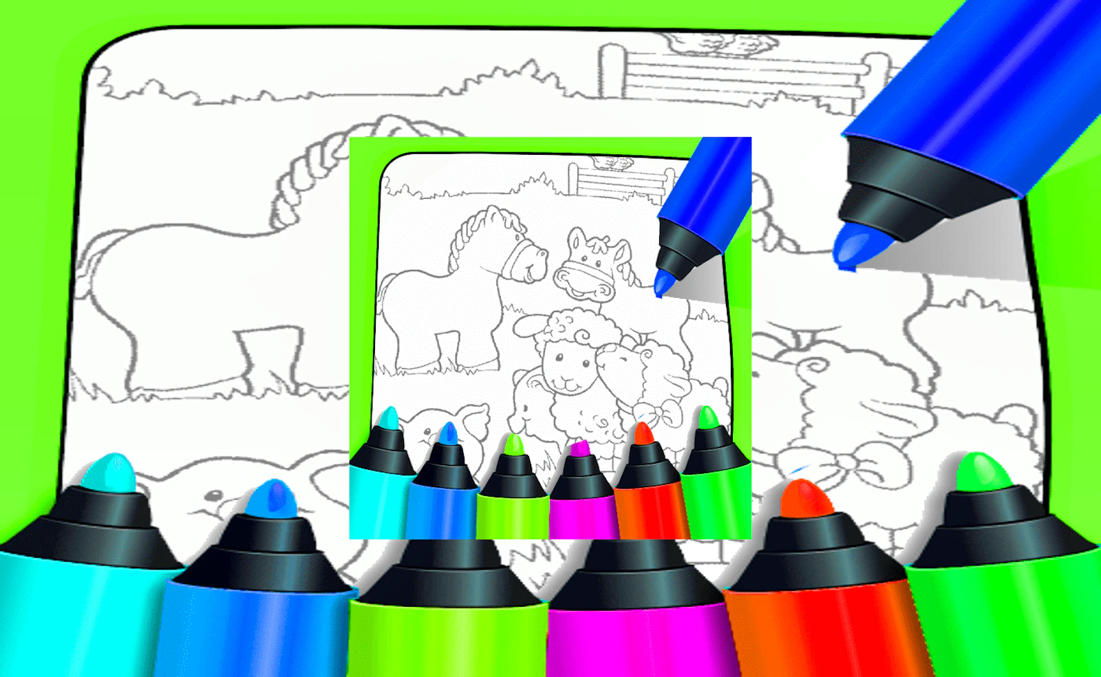 Farm Animals Coloring For Kids — free online casual game on Glaze Games