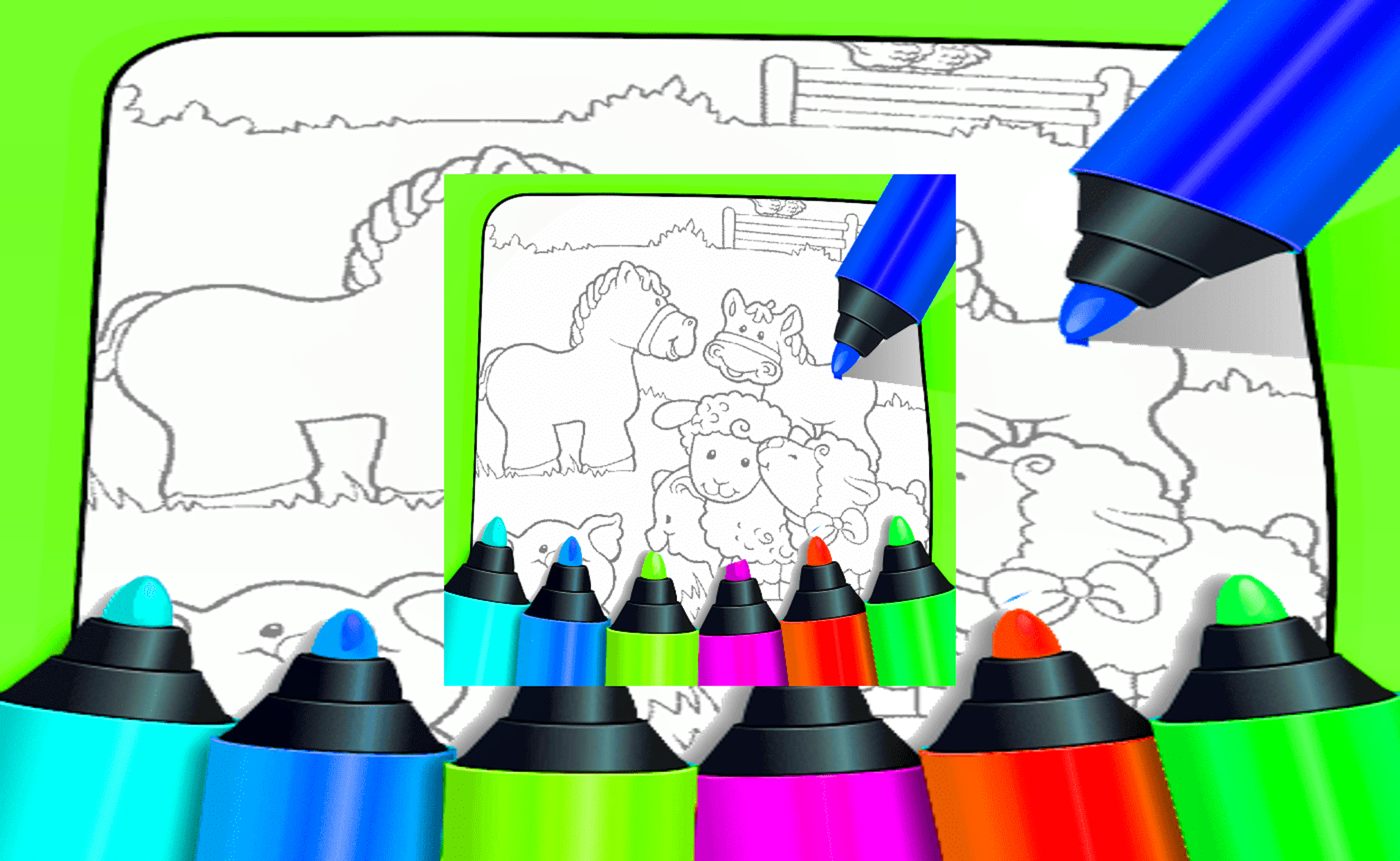 Farm Animals Coloring For Kids