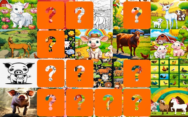 Farm Animals Memory Cards