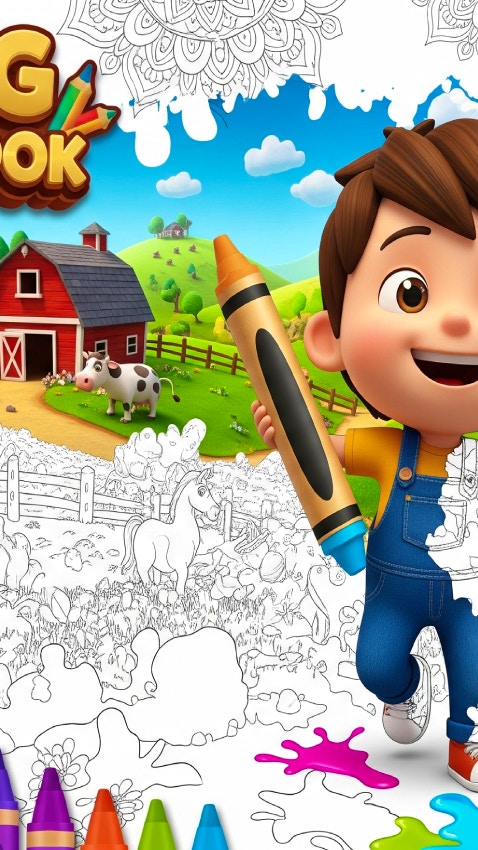 Farming Coloring Book for Kids
