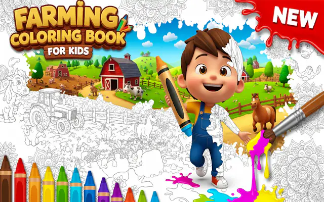 Libro ng Pangkulay ng Pagsasaka para sa mga Bata