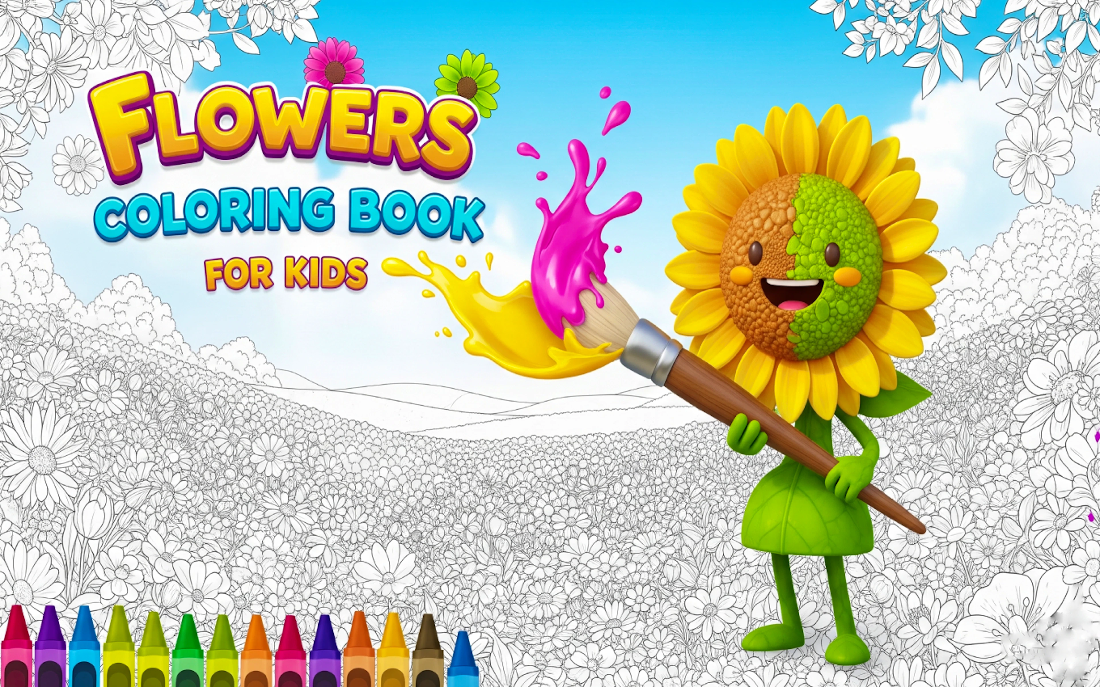 Flowers Coloring Book for Kids