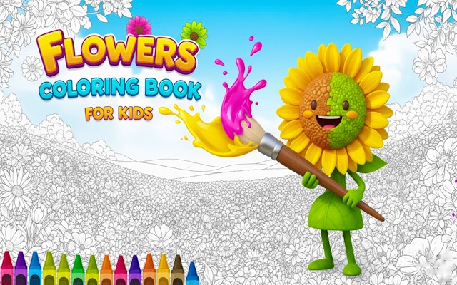Flowers Coloring Book For Kids