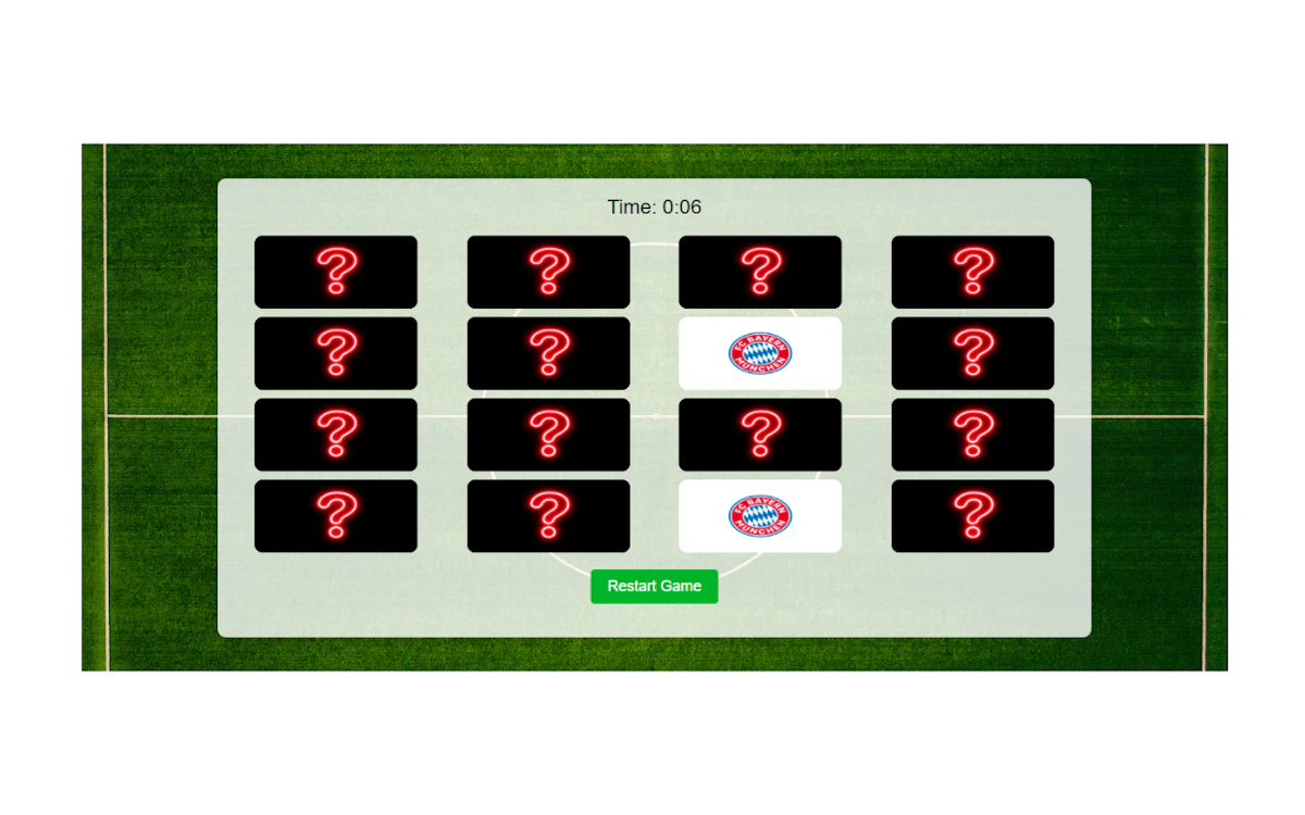 Play Football Match Memory — free online Memory game