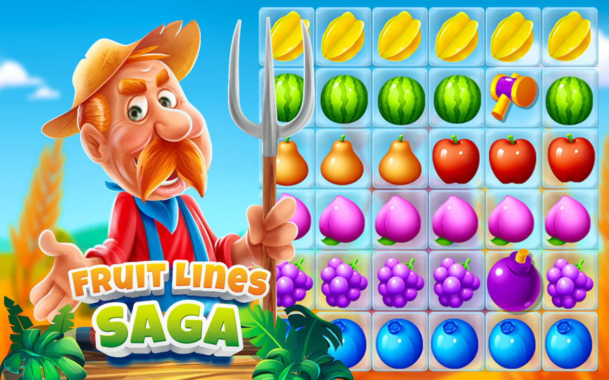 Play Fruit Lines Saga — free online Match 3 game