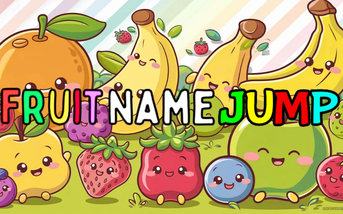 Play Fruit Name Jump — free online Kids game