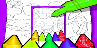 Fruits And Vegetables Coloring For Kids Printable thumbnail