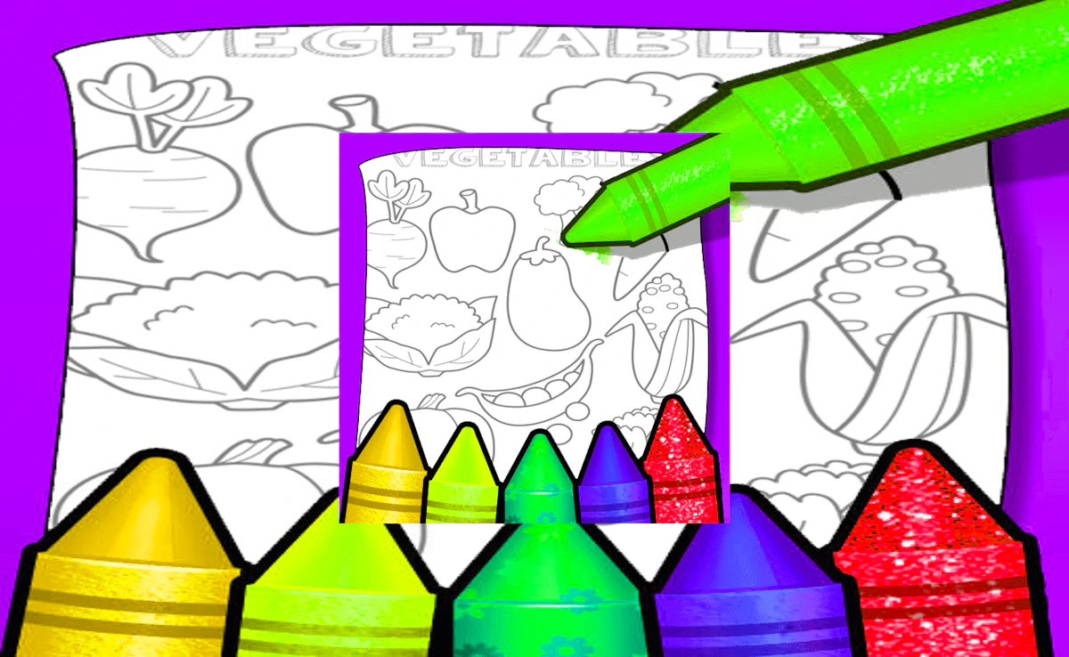 Play Fruits And Vegetables Coloring For Kids Printable — free online Kids game