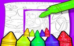 Fruits And Vegetables Coloring For Kids Printable