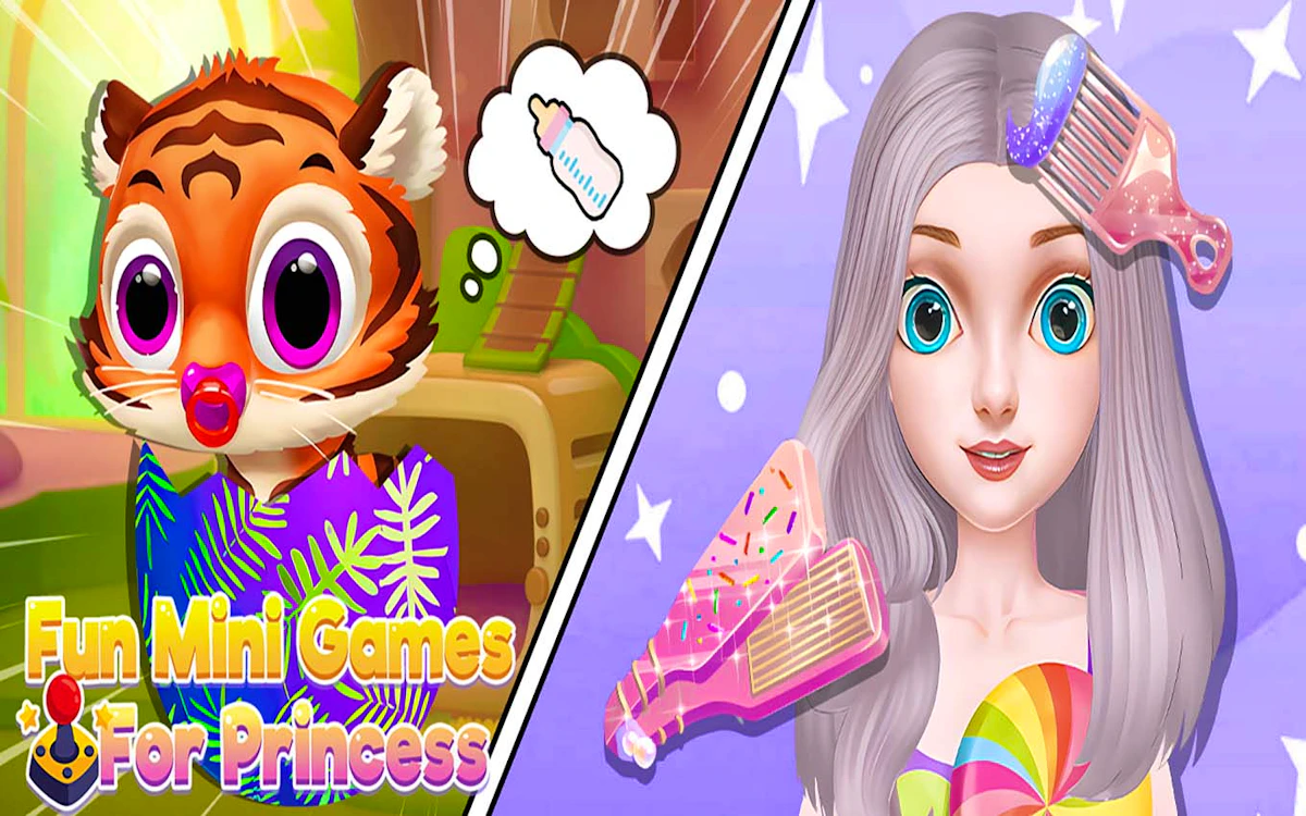 Play Fun Mini Games for Princess — free online Arcade game