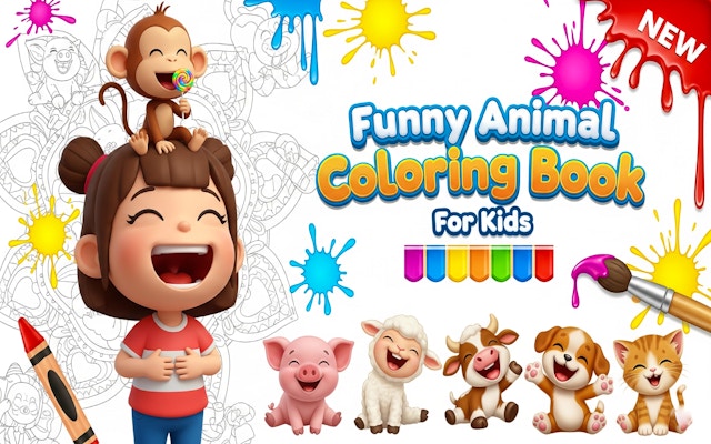 Funny Animal Coloring Book For Kids